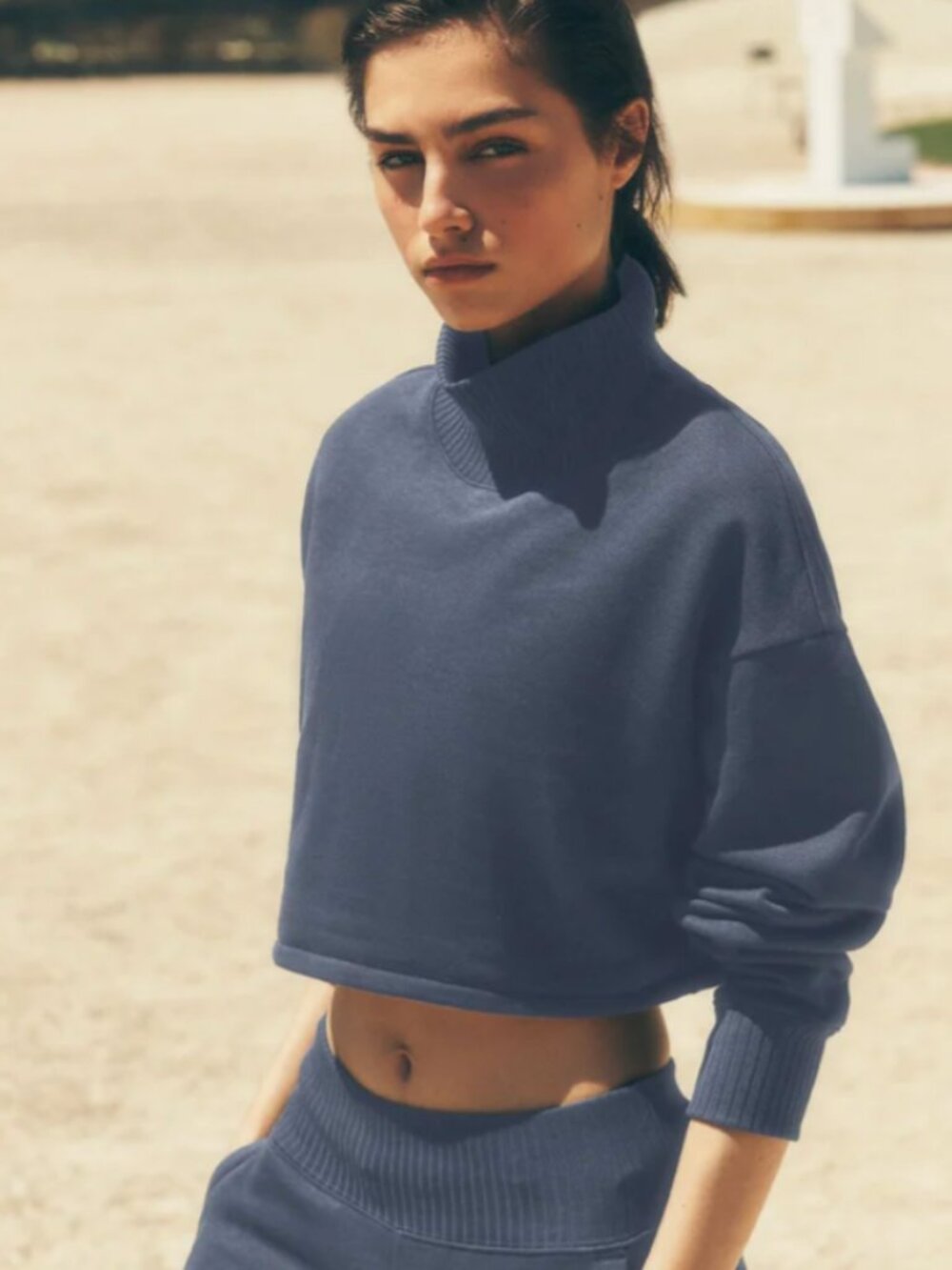 alo cropped serenity coverup in slate